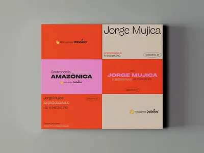 DaSelva business cards amazon amazonia business card cultural daselva food orange pink restaurant trendy vintage