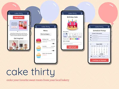 Cake Thirty - the mobile app for bakeries app design logo ui ux