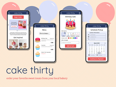 Cake Thirty - the mobile app for bakeries app design logo ui ux
