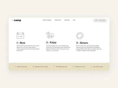how to section branding camping holiday how it works how to outdoor rent section webdesign webshop