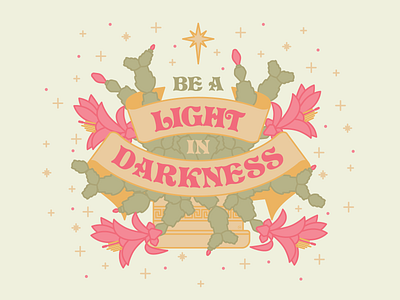 Be a Light cactus christmas illustration nature plants vector