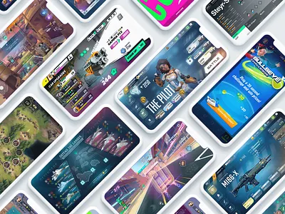 UI/UX, Visual Design for Games fps game games gear interface inventory main menu mobile game mobile games mobile gaming racing shooter strategy tennis ui uiux ux visual design weaponry