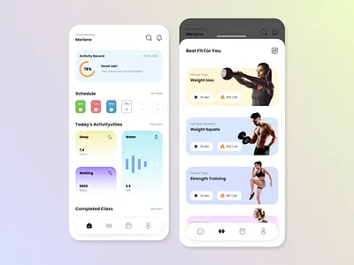 Fitness App clean fitness gym gym app mobile app mobile app design ui