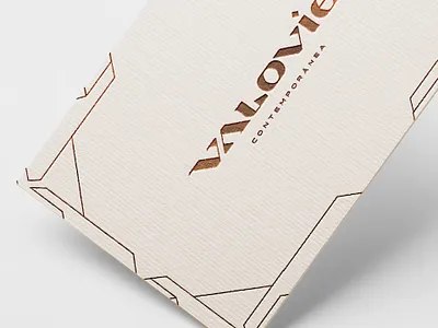 Valovie Business Card art deco artdeco brand branding business card earing fashion jewel logo logotype luxury necklace necklaces nude rings valovie white