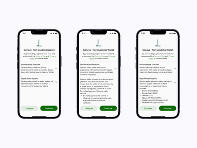 Non-Custodial Wallet - Terms of Use & Privacy Policy app crypto design minimal mobile ui ux wallet web3
