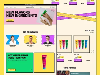 Pure Paw Paw - E-Commerce Design branding design illustration neobrutalism typography ui ux web