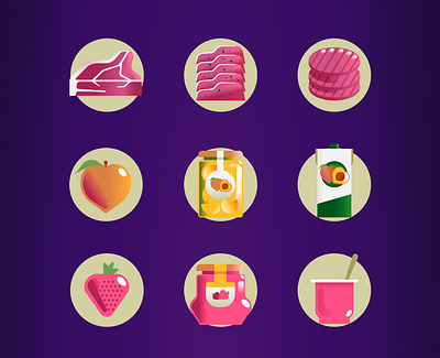 Food processing icons design food graphic design icon illustration illustrator ui vector