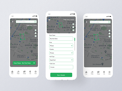 Infarmer App - Field Point Selection Options design minimal mobile ui ui uxdesign