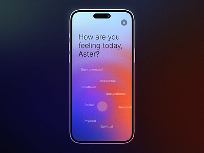 Wellness App Concept animation app colorful concept design gradient graphic design health logging mental health mock phone smooth track tracker ui wellness