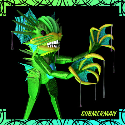 SUBMERMAN 3d 3d art character design design