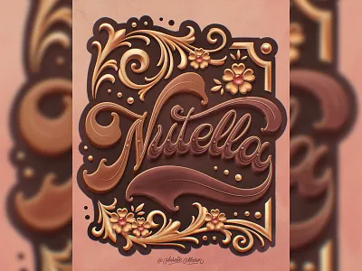 Nutella – Lettering Style Challenge on Procreate (2022) custom type design hand drawn lettering procreate type typography
