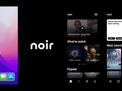noir AI application design app branding logo u ui ux