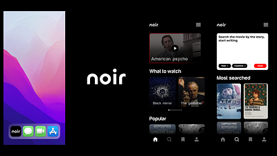 noir AI application design app branding logo u ui ux