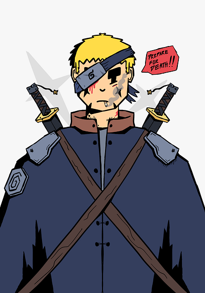 GLAMURAI anime art blood character illustration naruto ninja samurai shadow sword vibrant