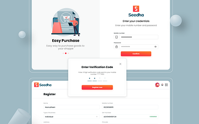 Webapp - Login | Signup branding landing page login login page otp register signup ui validation verification web app website website design webui