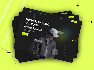 fash. - Fashion Web Design banner branding clean clothing dark design elegant fashion figma graphic design landing page model neon ui userinterface ux uxdesign vector web website