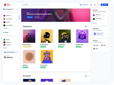NFT Collections Dashboard behavioural design dahsboard design design modern design ui user experience design user interface design web app design