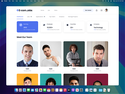 Job Finder Dashboard Company Team about us careers dashboard employment hiring hiring platform hr hr management hr management dashboard human resources job app job finder job portal job seeker product design saas saas product team team page web design