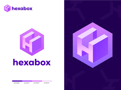 Hexabox logo 3d logo brand identity branding business logo creative logo digital logo grandient grid logo h letter logo iconic logo letter mark logo logo design logo mark logo type minimal modern logo tech logo tranding logo web