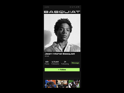 User Profile UI 006 artist behance branding collect ui collectui daily ui daily ui post dailyui design dribble idea pinterest trend ui ui dribble uiux user profile idea ux uxdesign