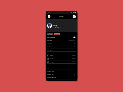 Settings UI behance branding collect ui collectui daily ui dailyui dailyui007 design fyp graphic design idea illustration inspiration pinterest settings settingsui trend ui uidesign ux