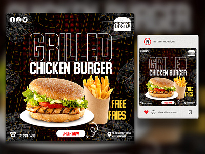 Food Social Media Design | Instagram Ads | Creative Post Design 3d ads ads design animation banner branding burger burger banner facebook ad fast food food banner graphic design instagram post promotional ads restaurant restaurant banner social media social media template ui web banner