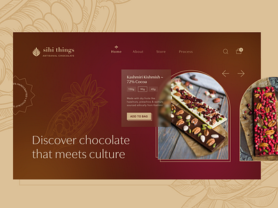 Website for a Gourmet Indian Chocolate Brand branding brown chocolate design gourmet gradients graphic design indianchocolate luxury luxury chocolate ui ui landing page ux visual design website