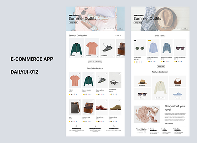 E-commerce app / DailyUi - 012 app design ui ux