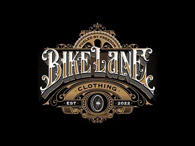Vintage Logo Lettering Bike Lane design drawing hand drawn handlettering illustration lettering logo ornament typography vintage vintage logo