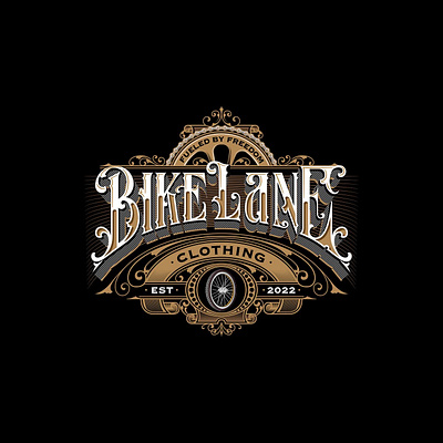 Vintage Logo Lettering Bike Lane design drawing hand drawn handlettering illustration lettering logo ornament typography vintage vintage logo