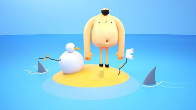 The great Adam in Summer! 3d animation character cinema 4d illustrator modeling motion graphics