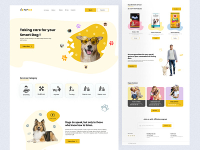 Pet Care Website Template figma home page landing page landing page design landing page ui pet care pet care landing page pet care shop pet care ui template pet care web design pet care website pet care website template ui ui design ui template ui ux ui ux design user interface web design web design ui