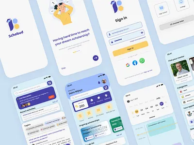 Schobud — Your Scholarship Buddies design education mobile apps educational apps graphic design indonesia ui mobile app mobile design product design scholarship scholarship apps ui ui mobile apps user interface user interface design