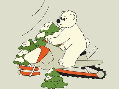 Bear's having fun bear character character design illustraion winter