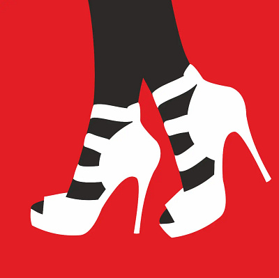 Fashion Illustration black tights White Shoes branding design graphic design illustration logo motion graphics vector