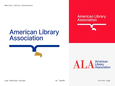 ALA Redesign Concept american association beak blue book concept eagle education freedom gold library logo red redesign wings