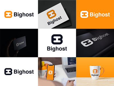 Bighost Logo Design brand brand identity branding browser browsing communication design graphic design internet lettermark logo logodesign mark minimal modern logo negative space logo online simple technology vpn