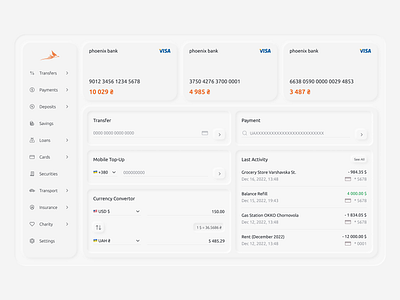 Online Banking - Dashboard (Neumorphism) bank design concept neumorphism onlinebanking ui ui design uiux design web application web design