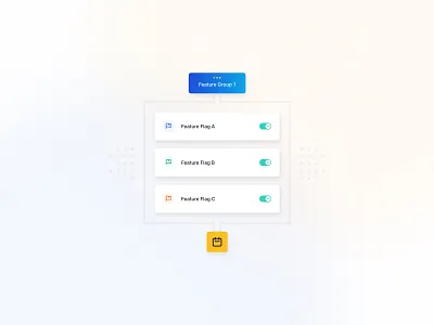 Feature Grouping & Scheduling Graphic audience clean code code release design developers diagram dots gradient graphic design grouping icons illustration release schedule simple tech toggles ui vector