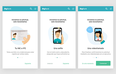 KYC steps screens illustration kyc mobile onboarding ui