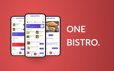 Online Food Delivery App – One Bistro app branding food illustration ui ux website