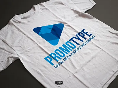 PromoType Logo (on T-Shirt) brand brandidentity company design digital graphic graphicdesign identity logo logodesign marketing media promo promotype t shirt tshirt type vector