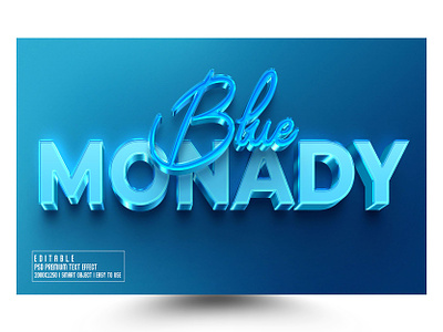 Blue Monday 3D Editable Text Effect