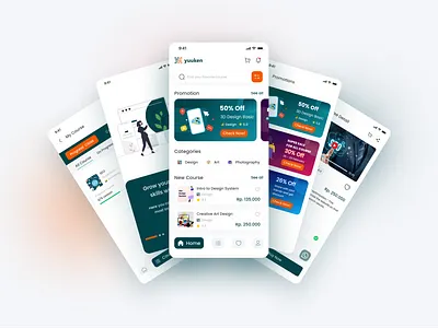 Yuuken Online Course - Mobile App branding design designproject figma graphic design illustration logo productdesign ui user userexperience userinterface ux