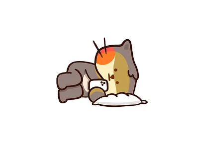 What did they tweet this time... bed comic flat illustration iphone otter pillow procreate screen shocked sleep surprised