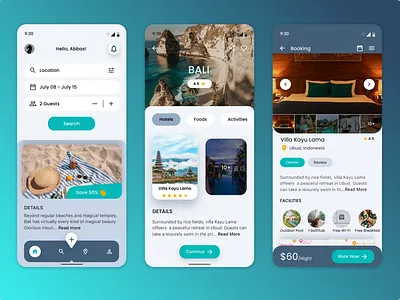 Tripio design mobile travel trip ui ux vacation