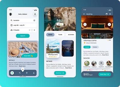 Tripio design mobile travel trip ui ux vacation