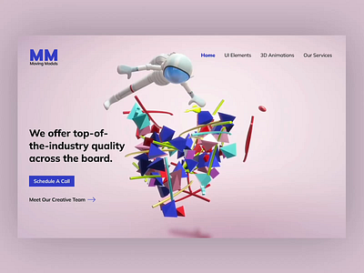 Landing page: Animation Industry 3d animation design graphic design illustration landing page modern technical ui user experience ux web