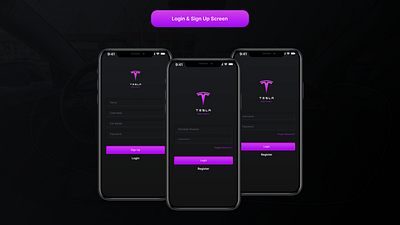 Tesla Login & Sign up screen app branding design elon elon musk figma graphic design tesla ui