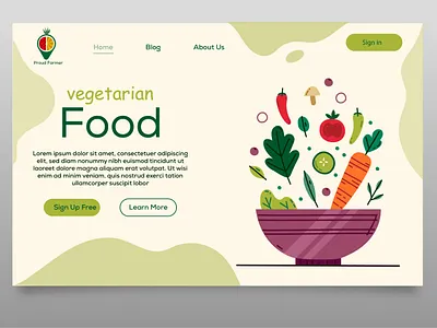 Proud Farmer Website Landing Page Design beautiful design branding graphic design logo organic food ui ui design ui desinger ui ux user interface ux designer web layout design web templates website